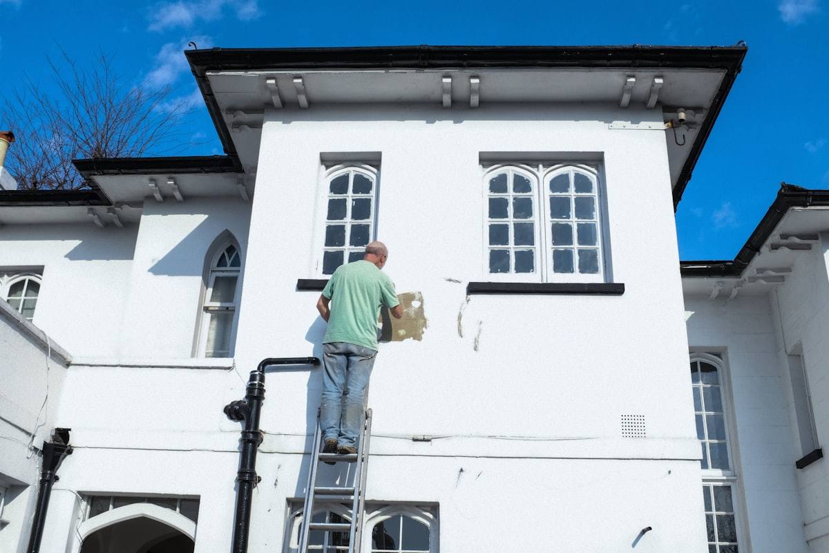 Repainting the exterior detail of a period building