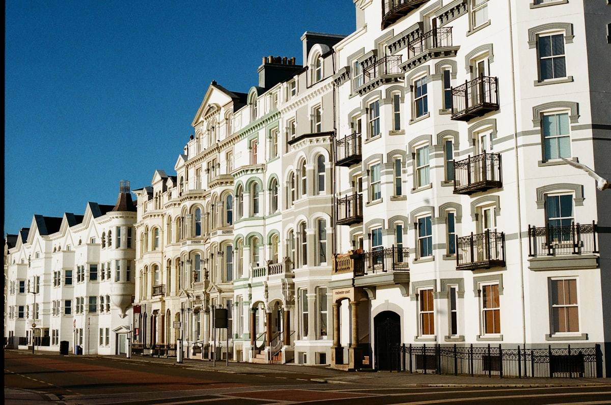A row of restored period homes